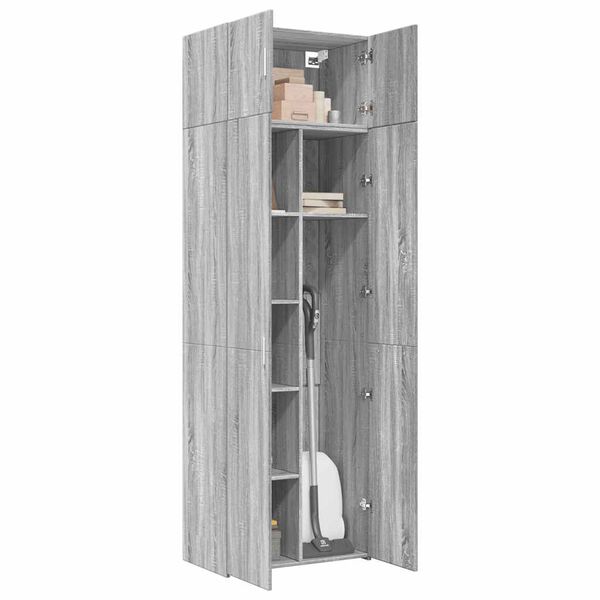 vidaXL Storage Cabinet Grey Sonoma Engineered Wood Tall Storage Cabinet