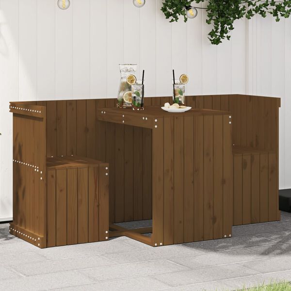 vidaXL Balcony Set Honey brown Solid pinewood Compact Durable