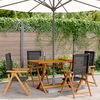 vidaXL Garden Chair Set of 4 Black Solid acacia wood Standard Foldable