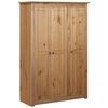vidaXL Wardrobe Natural wood color Solid pine wood Large Wardrobe