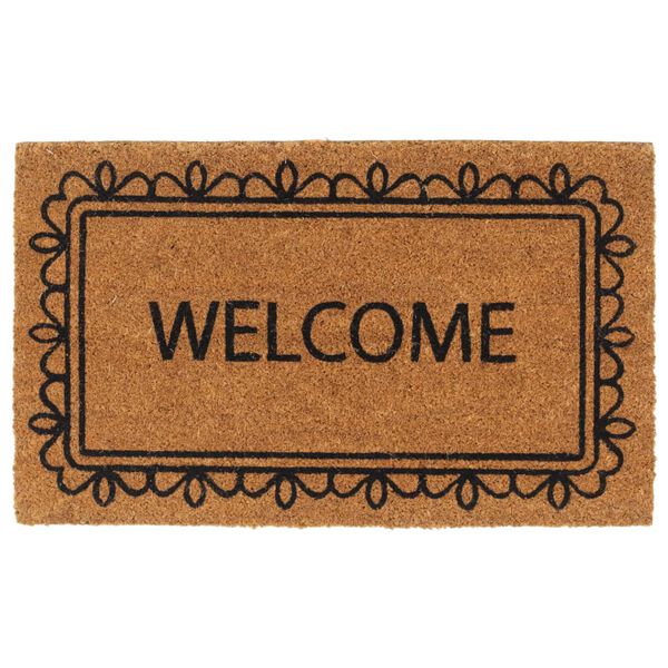 vidaXL Door Mat Natural Coir and PVC 17.7 x 29.5 in Non-slip Door Mat