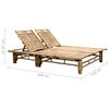 vidaXL Sun Lounger Royal blue, Natural bamboo