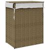 vidaXL Laundry Basket with Lid 18.1x13.0x23.6" Poly Rattan