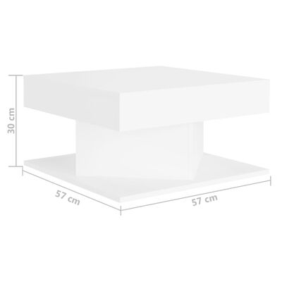 vidaXL Coffee Table White 22.4"x22.4"x11.8" Engineered Wood