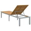 vidaXL Sun lounger Reclining Gray 200 x 55 x 35cm Solid Acacia wood