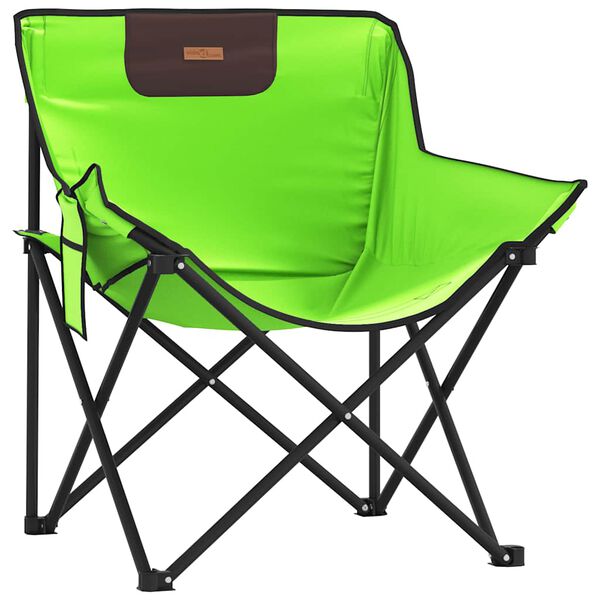 vidaXL Camping Chair Green Steel and 600D polyester with PE coating