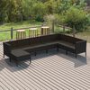 vidaXL Garden Lounge Set Black PE rattan, Powder-coated steel, Polyester