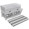 vidaXL White Storage & Entryway Bench with Cushion Top 2 Drawer 2 Basket