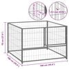 vidaXL Dog Kennel Silver Steel Medium Durable Dog Kennel Square