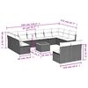 vidaXL Garden Sofa Set Gray Poly Rattan, Steel, Acacia Wood, Polyester