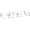 vidaXL Dog Kennel Silver Steel Extra Large Dog Kennel Rectangular