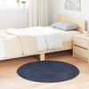 vidaXL Shaggy Rug Navy Polyester 39.4 in x 39.4 in, Round Non-slip