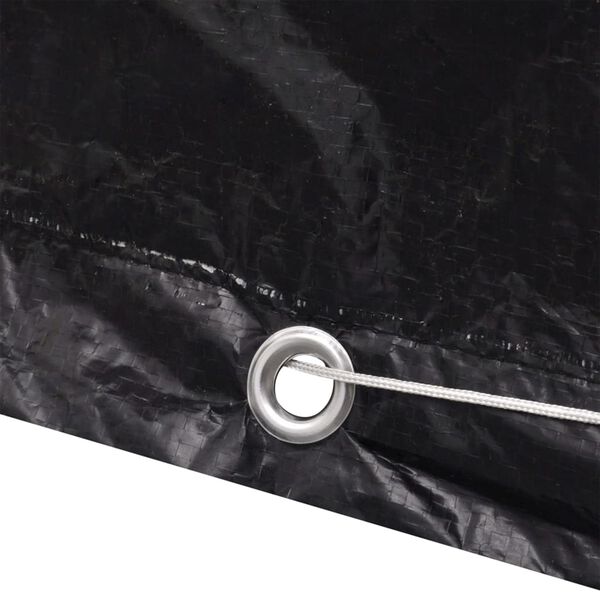 vidaXL Garden Furniture Cover Black Polyethylene, Aluminum Large
