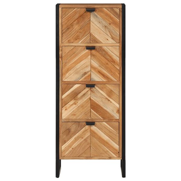 vidaXL Bathroom Cabinet Natural wood with black