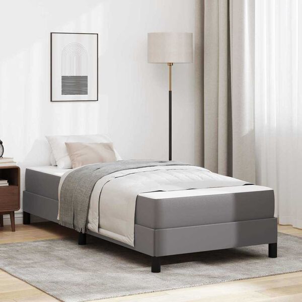 vidaXL Bed Frame with Mattress Grey 31.50 x 78.74 in Fabric
