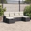 vidaXL Garden Sofa Set Black PE rattan 6 Piece Adjustable Feet