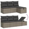 vidaXL Garden Sofa Set Grey PE Rattan Large Modular Garden Sofa Set