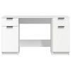vidaXL Desk White Engineered wood Medium Modern Desk Rectangular