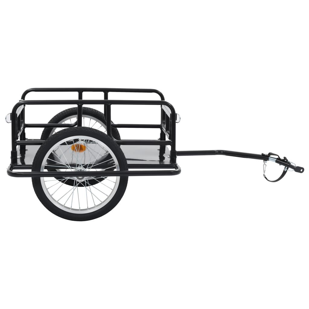 Utility Cargo Bike Trailer with Quick-Release Hitch 51.2x28.7x19.7 Steel Black Bike Cargo Trailer 