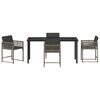 vidaXL Garden Dining Set 5 pcs Gray poly rattan
