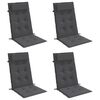 vidaXL Highback Chair Cushion Set of 4 Anthracite