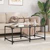 vidaXL Coffee Table Black Engineered wood Small Decorative Inlays