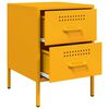 vidaXL Bedside Cabinet Mustard Yellow Steel Bedside Cabinet Rectangular