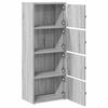 vidaXL Bookcase Grey Sonoma Engineered Wood Medium Doors Bookcase