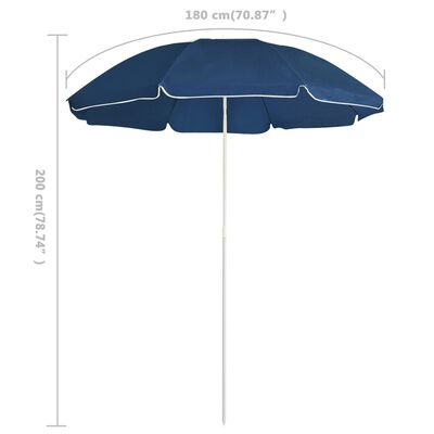 vidaXL Outdoor Parasol with Steel Pole Blue 70.9"
