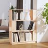vidaXL Book Cabinet Natural Pine Solid Pinewood Medium Book Cabinet