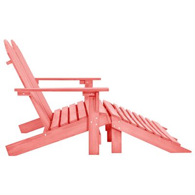 vidaXL 2-Seater Patio Adirondack Chair&Ottoman Fir Wood Pink