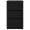 vidaXL Bedside Cabinet Black Engineered wood 15.4x13.8x25.6 in