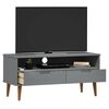 vidaXL TV Cabinet Grey Solid pine wood with UV varnish finish Medium
