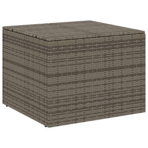 vidaXL Garden Storage Box Grey PE rattan, Powder-coated steel Medium