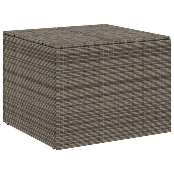 vidaXL Garden Storage Box Grey PE rattan, Powder-coated steel Medium