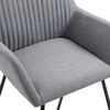 vidaXL Dining Chair Set of 2 Light Grey Polyester Standard Ergonomic