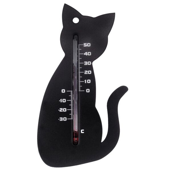 Nature Wall Thermometer Black ABS plastic Medium Decorative Inlays