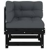 vidaXL Corner Sofa Black Solid pine wood, Oxford fabric, PP cotton