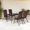 vidaXL Garden Chair Set of 4 Brown PE rattan Medium Foldable
