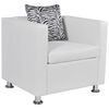 vidaXL Armchair White Faux Leather Compact Durable Armchair Cubic