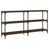 vidaXL Console Table Brown Oak Engineered Wood, Metal Narrow Large