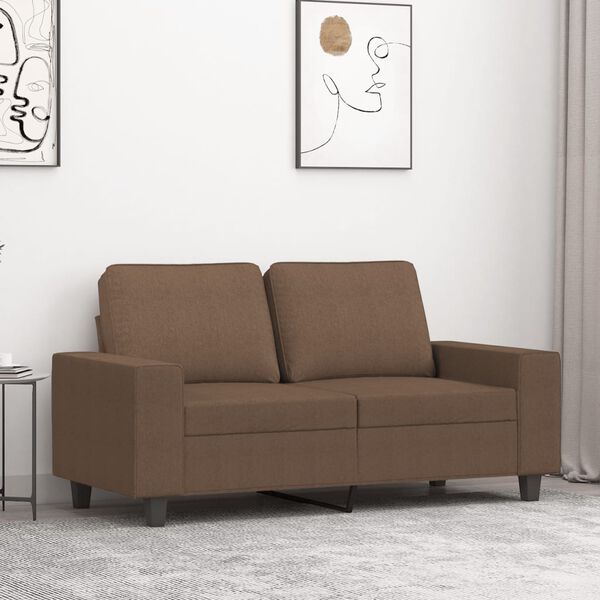 vidaXL 2-seater Sofa Brown 100% polyester, metal, textilene Medium Sofa