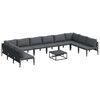 vidaXL Garden Sofa Set with Cushion 11 pcs Black Steel