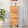 vidaXL Highboard Natural and Black Solid Acacia Wood Tall Highboard