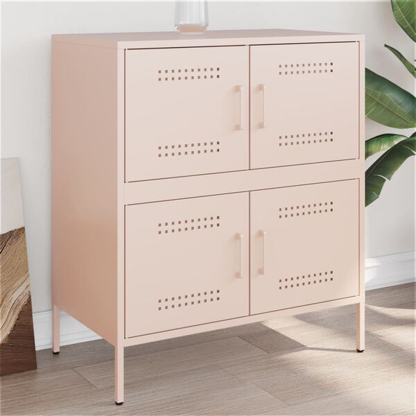 vidaXL Sideboard Pink Steel 26.8 x 15.4 x 31.1 in Sideboard