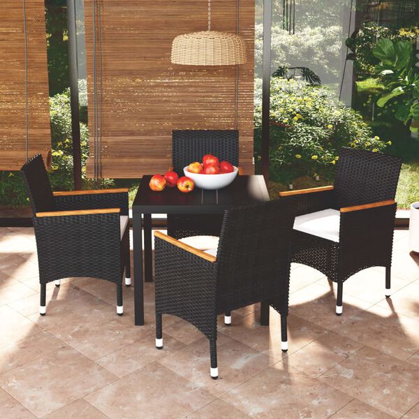 vidaXL Dining Set Black, Cream White