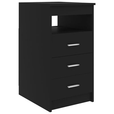 vidaXL Drawer Cabinet Black 15.7"x19.7"x29.9" Engineered Wood