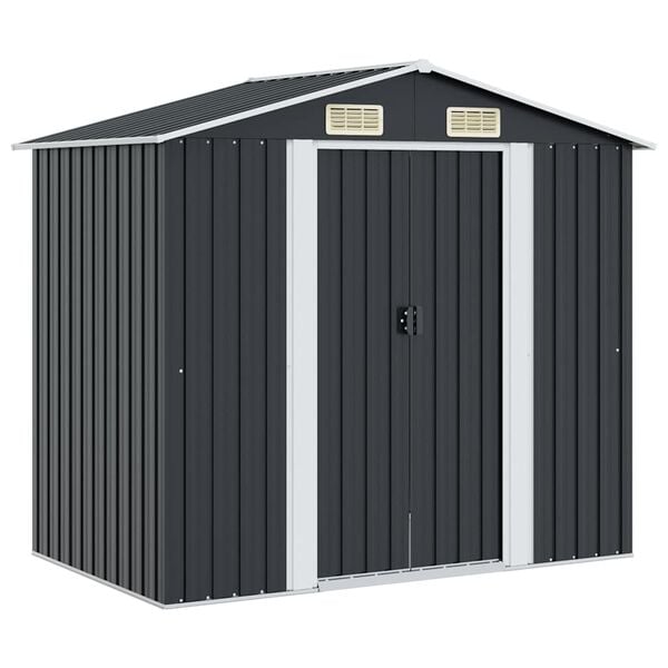 vidaXL Garden Shed Anthracite Galvanized steel 80.3 x 51.9 x 73.2 in