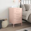 vidaXL Bedside Cabinet Pink Cold-rolled Steel Adjustable Feet