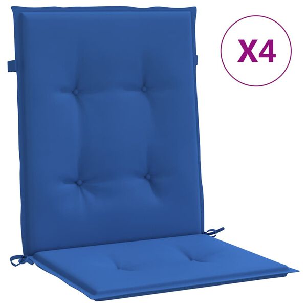 vidaXL Lowback Chair Cushion Set of 4 Royal blue